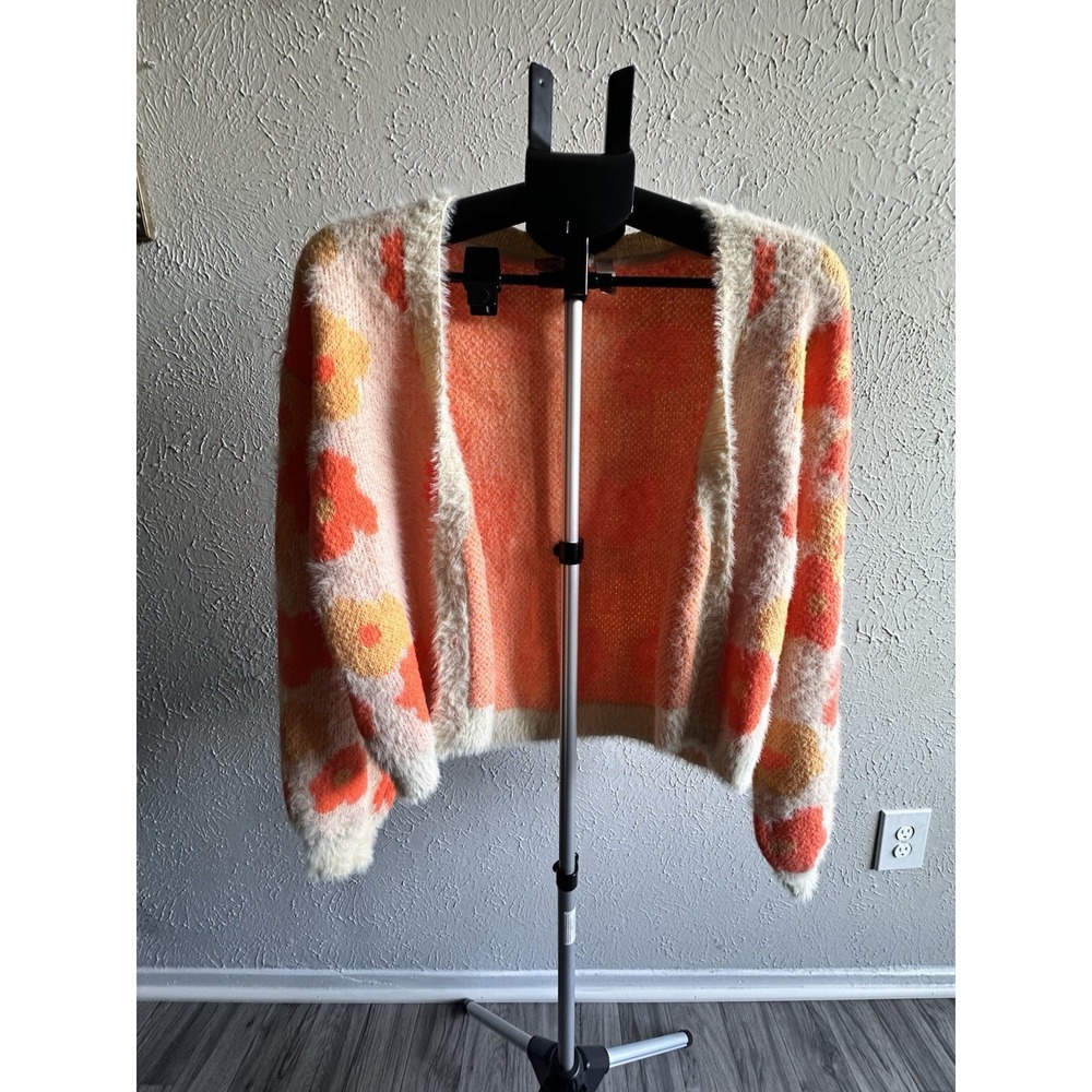 Willow + Root Floral Fuzzy Cardigan Sweater - Talla M - Boho Retro Style. - Picture 12 of 16